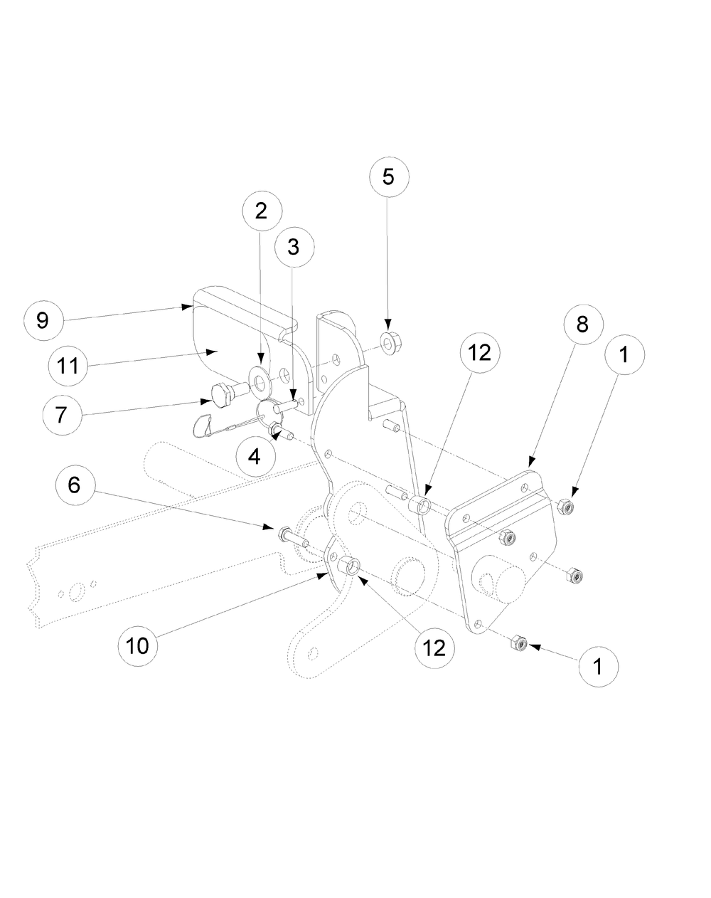 Foot Pedal Deck Lift Assembly Diagram and Parts List for M72-KW LC-53BB5GFZ750-29HP-DFI-OHV-LC Cub Cadet Lawn Tractor